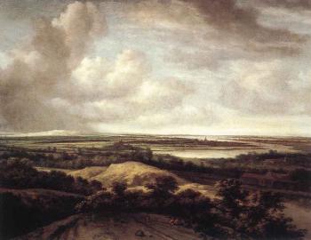 Philips Koninck : Panorama View Of Dunes And A River
